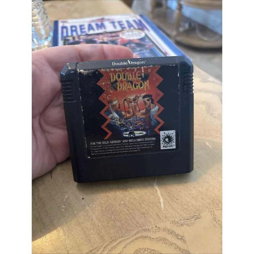 Sega Genesis Double Dragon Hand Polished Conctacts Tested And Working